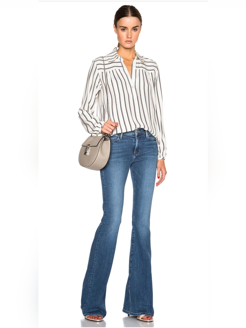 Frame Denim Mid Blue Flare Jeans